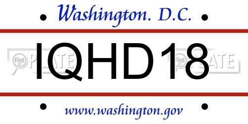 IQHD18 District Of Columbia License Plate