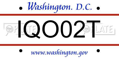 IQO02T District Of Columbia License Plate