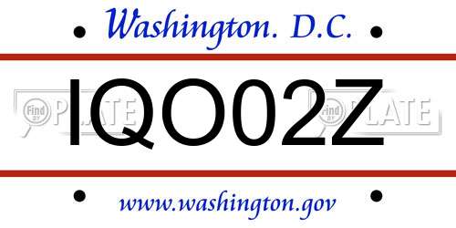 IQO02Z District Of Columbia License Plate