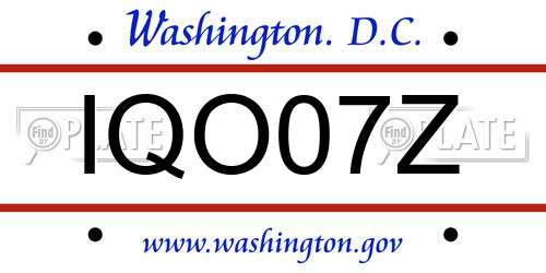 IQO07Z District Of Columbia License Plate