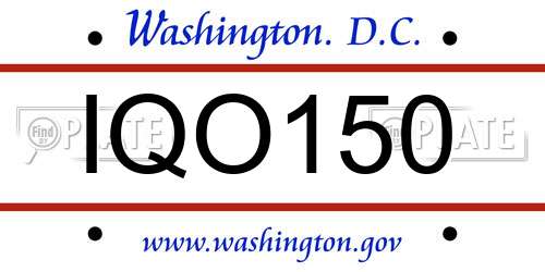 IQO150 District Of Columbia License Plate