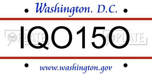 IQO15O District Of Columbia License Plate