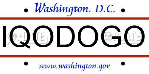 IQODOGO District Of Columbia License Plate