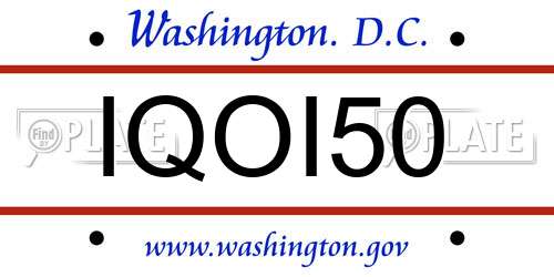IQOI50 District Of Columbia License Plate