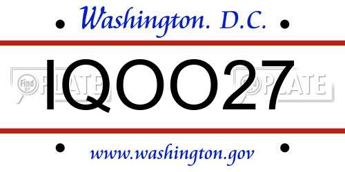 IQOO27 District Of Columbia License Plate