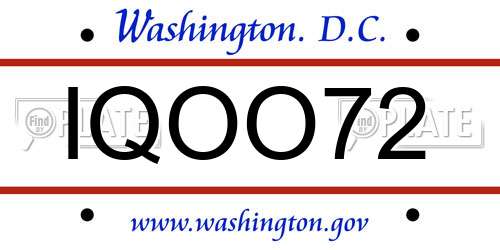 IQOO72 District Of Columbia License Plate