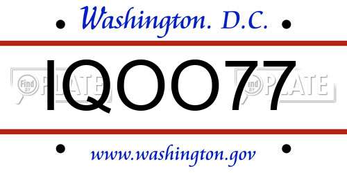 IQOO77 District Of Columbia License Plate