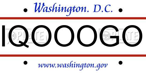 IQOOOGO District Of Columbia License Plate