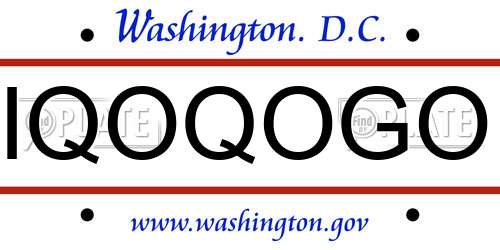 IQOQOGO District Of Columbia License Plate