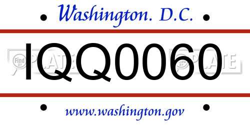 IQQ0060 District Of Columbia License Plate