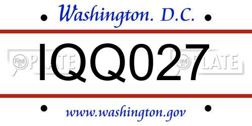 IQQ027 District Of Columbia License Plate