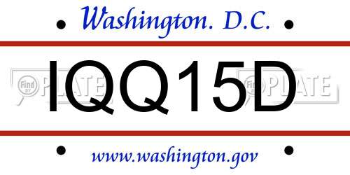 IQQ15D District Of Columbia License Plate