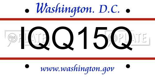 IQQ15Q District Of Columbia License Plate