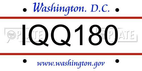 IQQ180 District Of Columbia License Plate