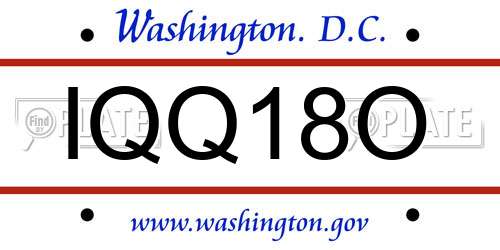 IQQ18O District Of Columbia License Plate