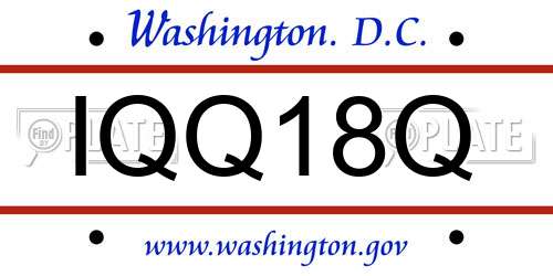 IQQ18Q District Of Columbia License Plate