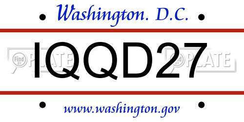IQQD27 District Of Columbia License Plate