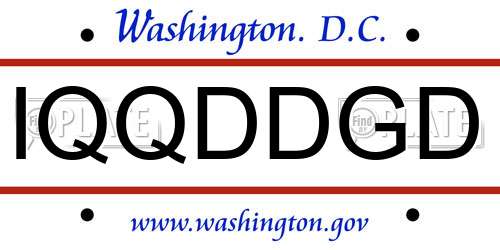 IQQDDGD District Of Columbia License Plate