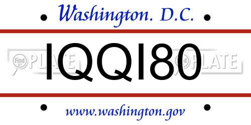 IQQI80 District Of Columbia License Plate