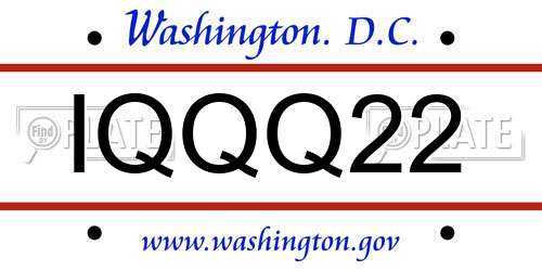 IQQQ22 District Of Columbia License Plate