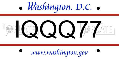 IQQQ77 District Of Columbia License Plate