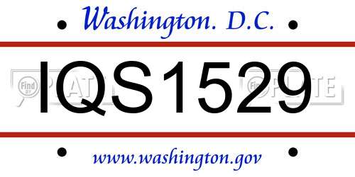 IQS1529 District Of Columbia License Plate
