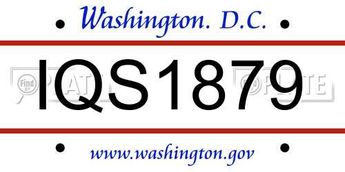 IQS1879 District Of Columbia License Plate