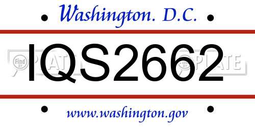 IQS2662 District Of Columbia License Plate