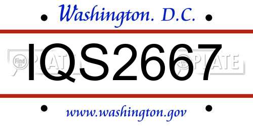 IQS2667 District Of Columbia License Plate