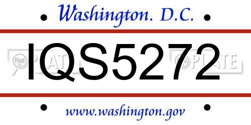 IQS5272 District Of Columbia License Plate