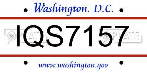 IQS7157 District Of Columbia License Plate