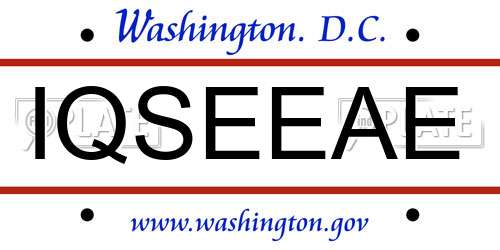 IQSEEAE District Of Columbia License Plate