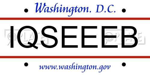 IQSEEEB District Of Columbia License Plate