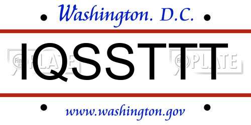 IQSSTTT District Of Columbia License Plate