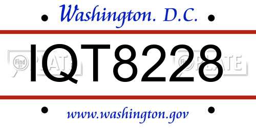 IQT8228 District Of Columbia License Plate