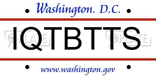IQTBTTS District Of Columbia License Plate