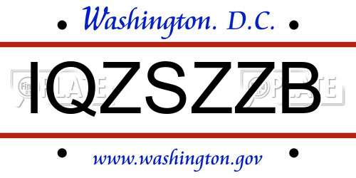 IQZSZZB District Of Columbia License Plate