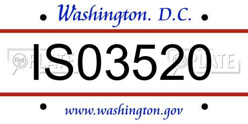 IS03520 District Of Columbia License Plate