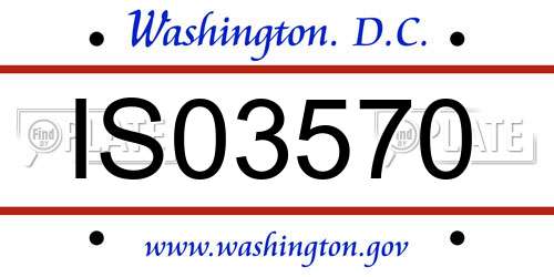 IS03570 District Of Columbia License Plate