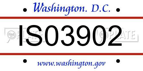 IS03902 District Of Columbia License Plate