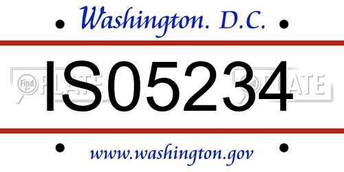 IS05234 District Of Columbia License Plate