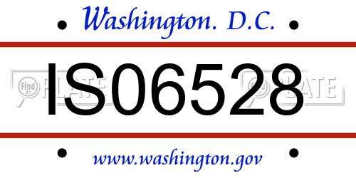 IS06528 District Of Columbia License Plate