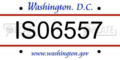 IS06557 District Of Columbia License Plate