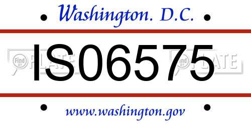 IS06575 District Of Columbia License Plate