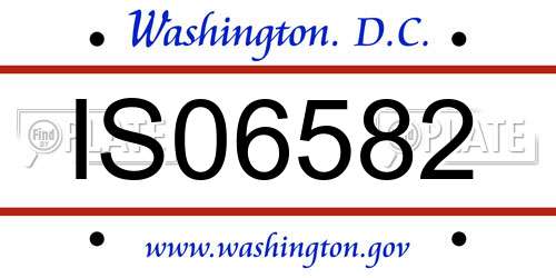 IS06582 District Of Columbia License Plate
