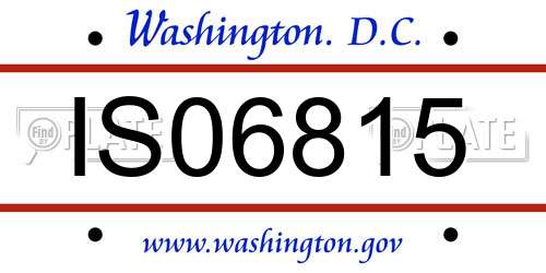 IS06815 District Of Columbia License Plate