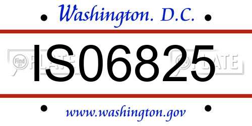 IS06825 District Of Columbia License Plate