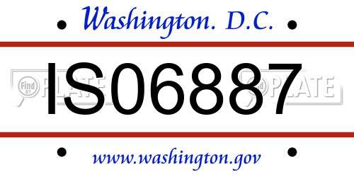 IS06887 District Of Columbia License Plate