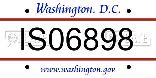 IS06898 District Of Columbia License Plate