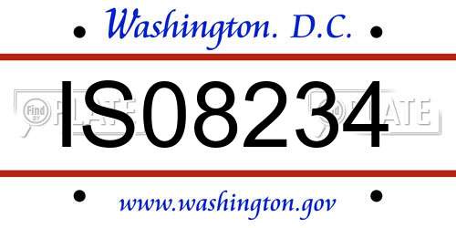 IS08234 District Of Columbia License Plate